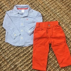 NWOT Carter’s matching set orange corduroy pants